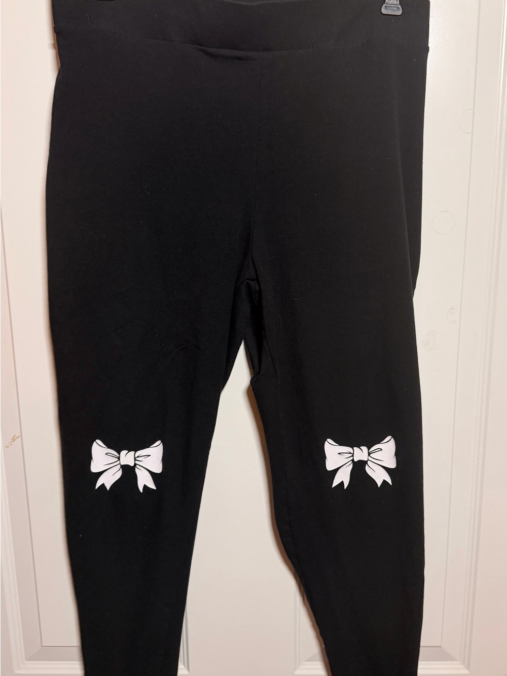 torrid Black Leggings with White Bow Accents